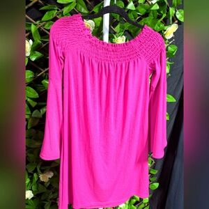 Express Fuchsia Off-Shoulder Dress